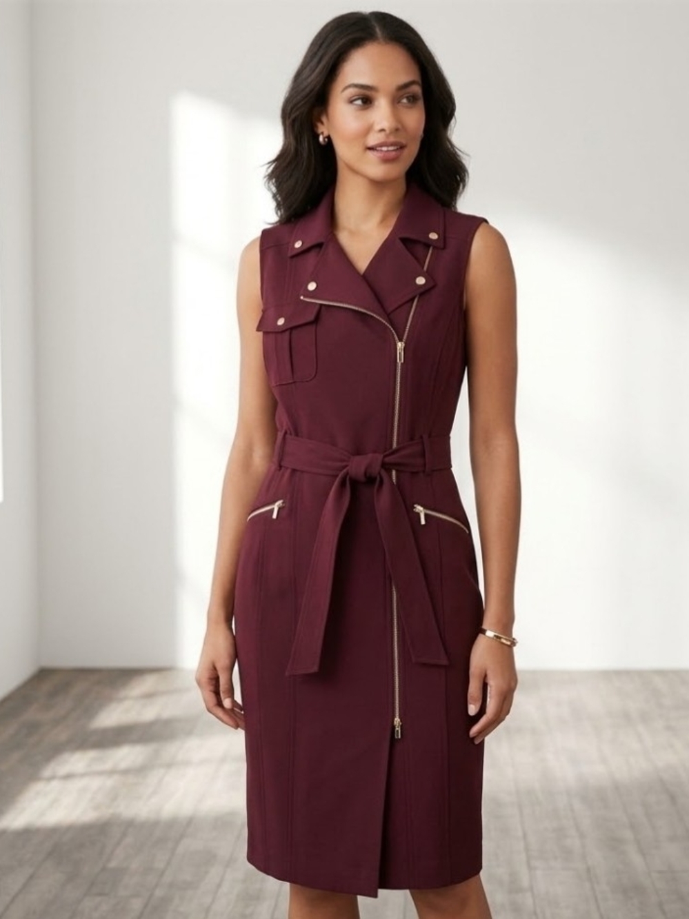 NEW! Calvin Klein Sleeveless Zip-Waist Dress Sz 6 NWT